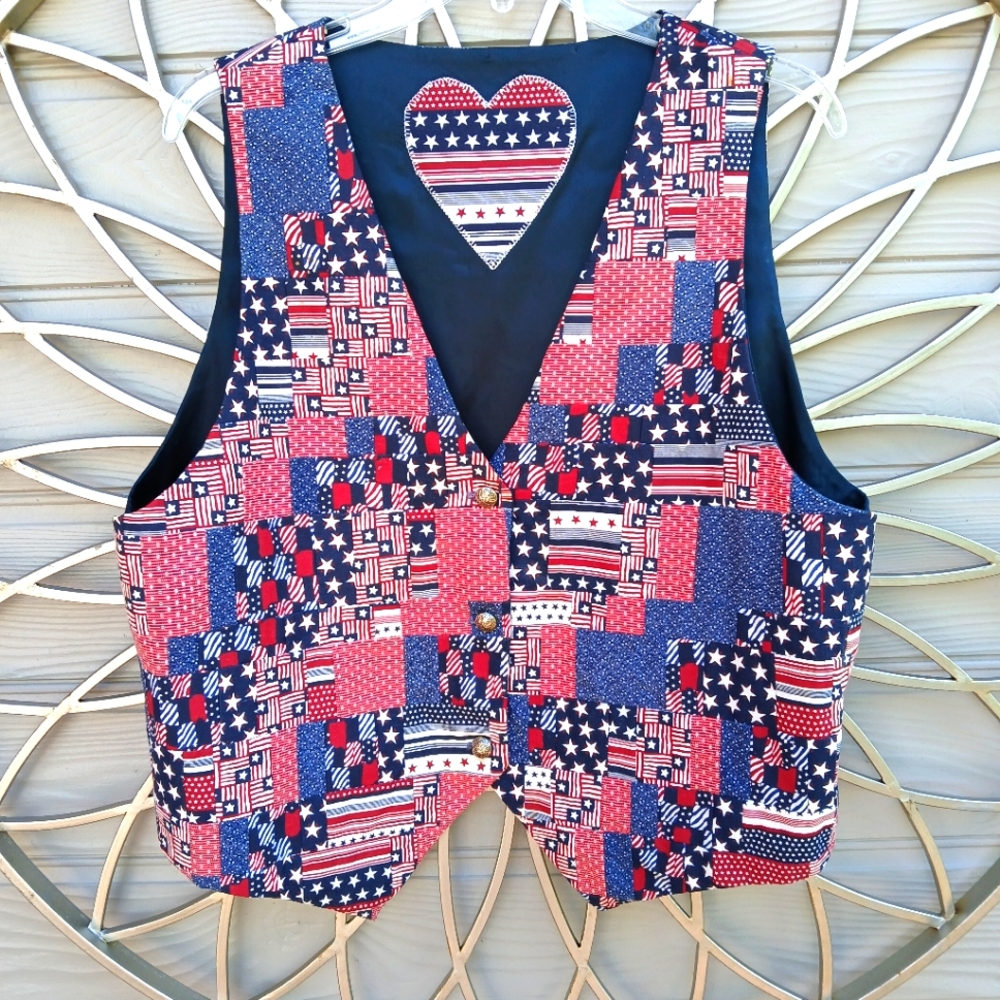 Patriotic Patchwork Women's Vest - image 1